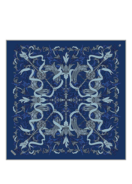 Barok Kurdele Desenli Twill İpek Kadın Eşarp