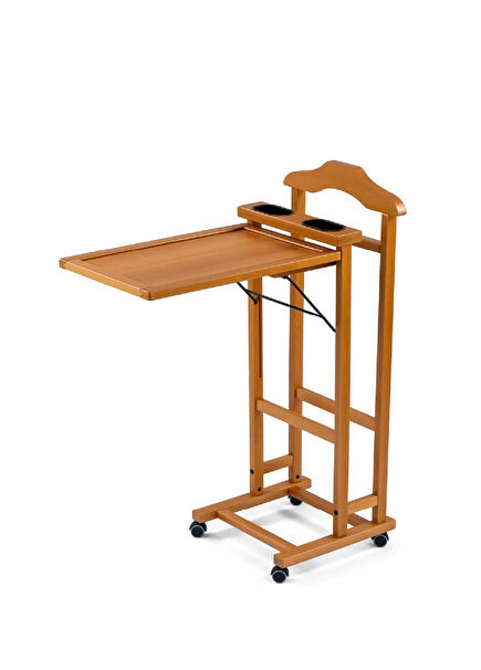 Alvaro Kiraz Ağacı Ahşap Yatak Odası Vale Tepsili Dilsiz Uşak