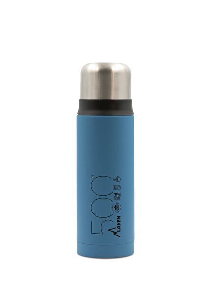 Blue Steel Mug Covered Thermos Bottle 0.50 L