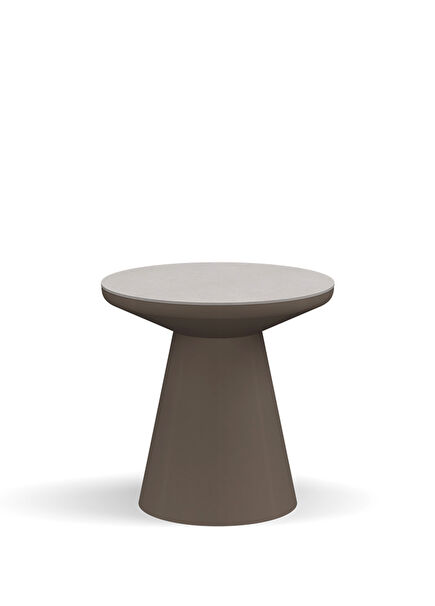 Udine Vizon Seramik Tablalı Alüminyum Bahçe Sehpası 50 x 60 cm 