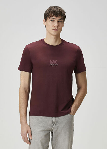 Bordo Logo Baskılı T-shirt
