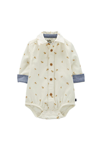 Ayı Desenli Erkek Bebek Gömlek Body