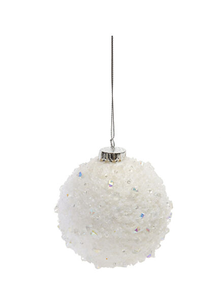 White Ball Shaped Christmas Ornament