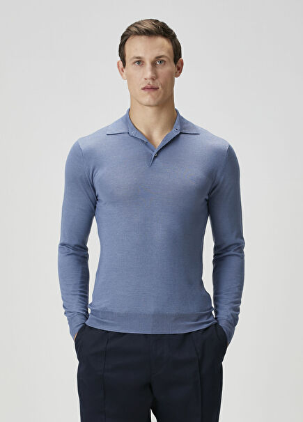 Mavi Polo Kaşmir Triko