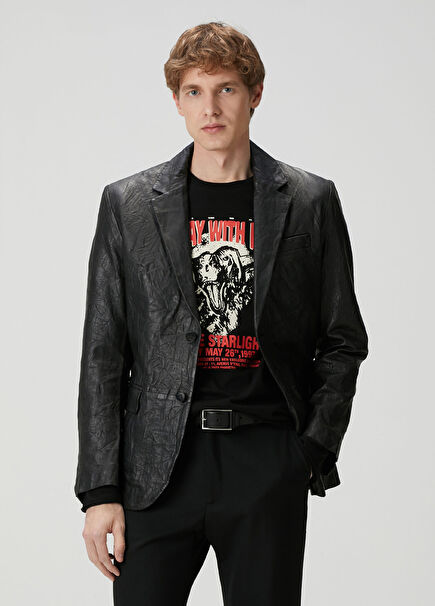 Siyah Deri Blazers