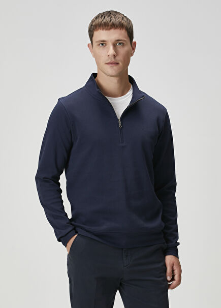 Navy Blue Organic Cotton Sweatshirt