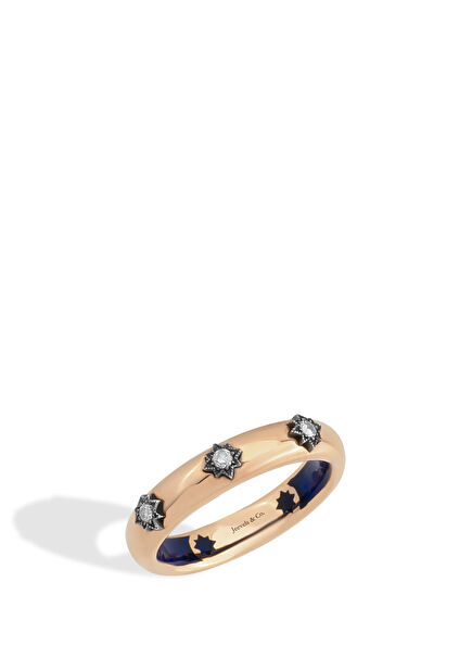 Nature Reflection Motifli Kadın Altın Bombe Alyans