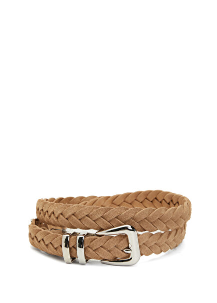Beige Mens Leather Belt