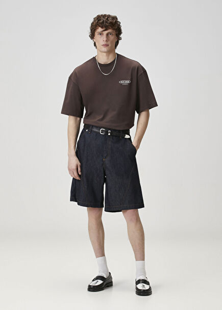 Raw Dark Navy Denim Shorts