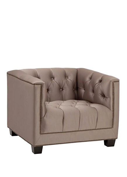 Davidoff Bronze Satin Upholstery Armchair with Wooden Legs