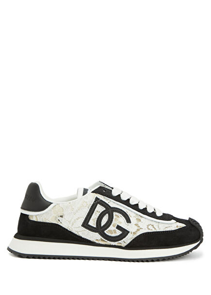 Siyah Beyaz Kadın Deri Sneaker