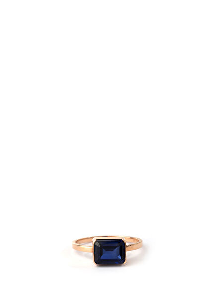 Bold Blue Sapphire 14 Ayar Kadın Altın Yüzük