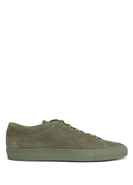 Khaki Men's Leather Sneakers