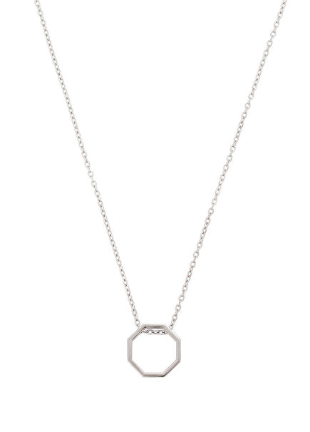Empty Octagonal Necklace in Silver
