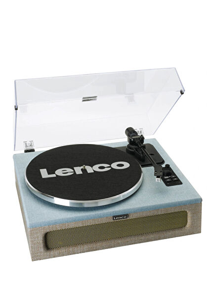 LS-440BUBG Blue Fabric Bluetooth Turntable with Built-in Speaker