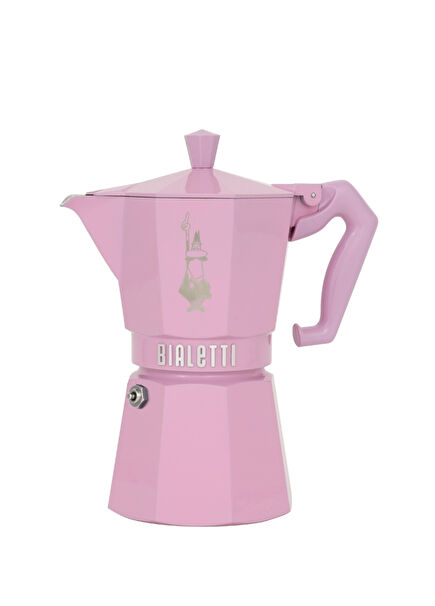 Express Exclusive Pembe Metal 6 Cup Moka Pot