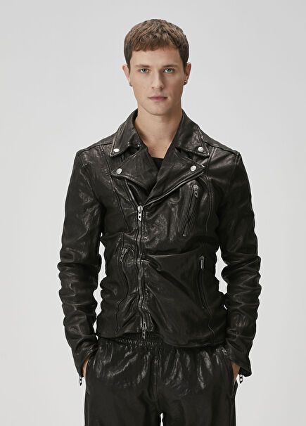 L-Uncan Dark Grey Leather Jacket