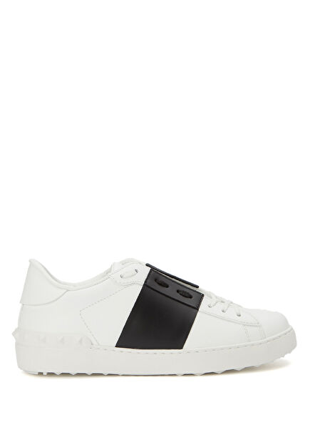 Open Siyah Beyaz Erkek Deri Sneaker