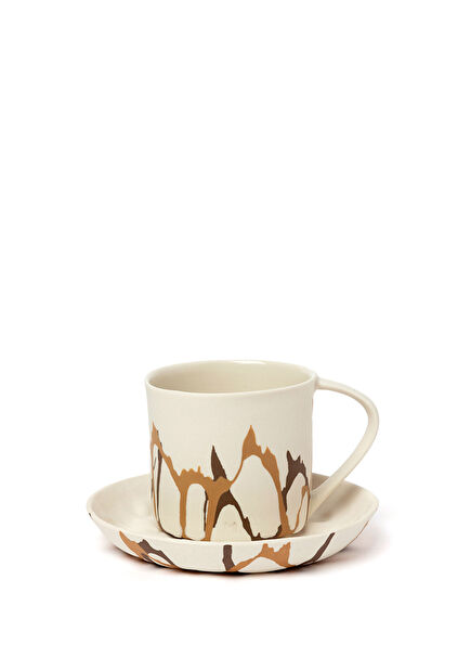 Emperador Porcelain Turkish Coffee Cup and Plate