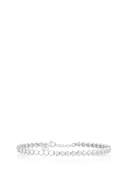 Tiger Charm Starly White Gold Plated 925 Sterling Silver Women's Bracelet