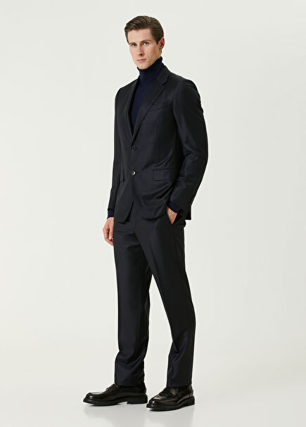 Navy Blue Wool Suit