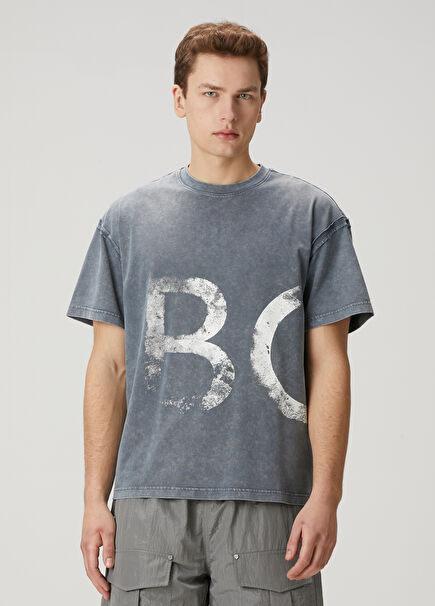 Boy Relic Dark Blue Printed T-Shirt
