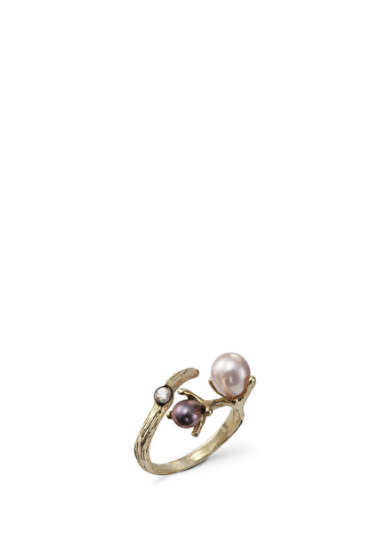 Pearl Branches 925 Sterling Silver Women Ring