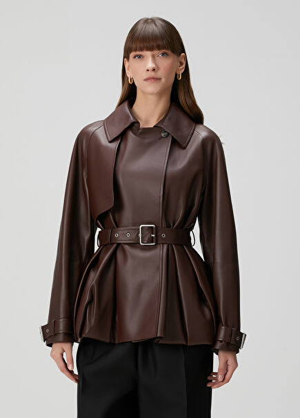 Kahverengi Deri Ceket