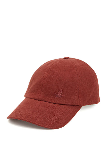 Bordo Unisex Keten Şapka