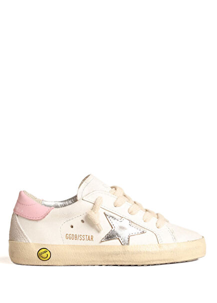 Super Star Pink White Girls Leather Sneakers