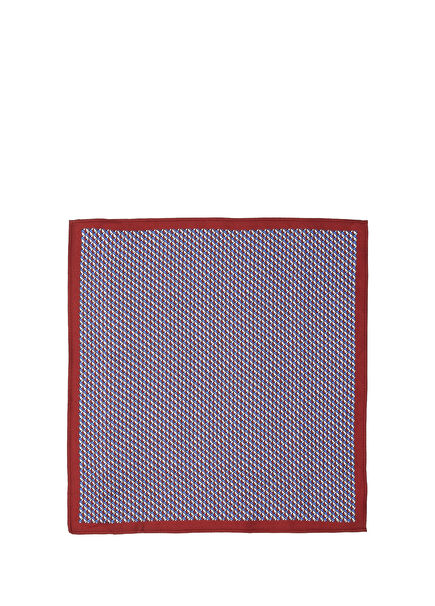 Lacivert Desenli İpek Mendil