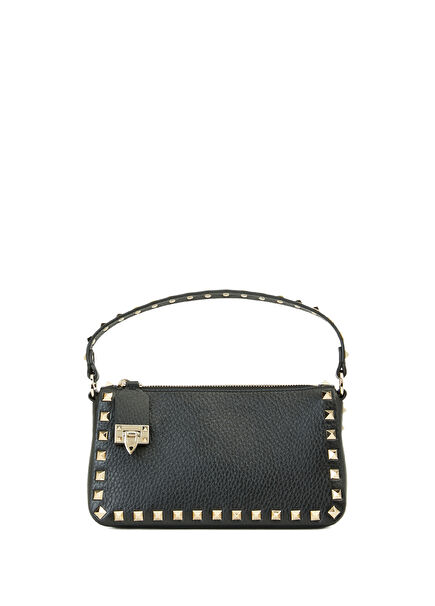 Rockstud Black Women's Leather Bag