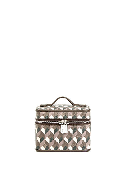 Monogram Kahverengi Deri Makyaj Çantası