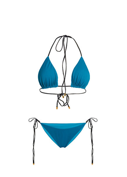 Amazon Petrol Mavisi Üçgen Kadın Bikini Takımı