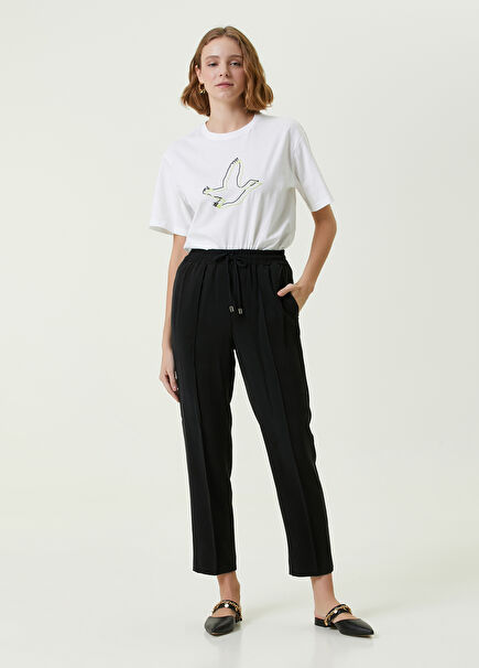 Black Ribbed Pajama Pants