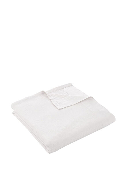 Hasır Off White Pamuklu Çift Kişilik Yatak Örtüsü 