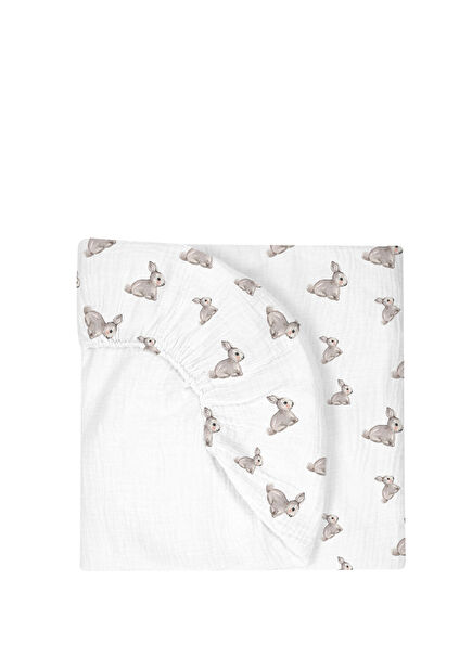 %100 Pamuk Iconique Lapin Lastikli Müslin Bebek Çarşafı