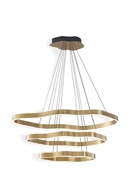 Marsis 3 Row Tumbled Led Pendant Chandelier