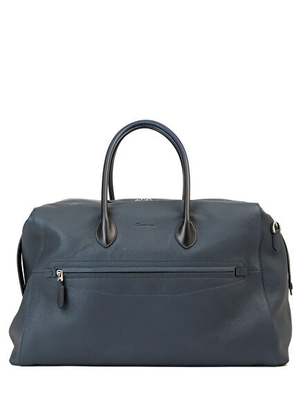 Blue Women's Leather Travel Bag