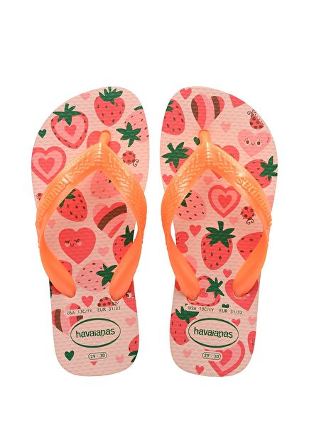 Flores Orange Kids Beach Slippers