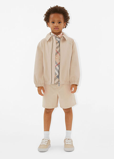 Bej Pamuk Karışımlı Erkek Çocuk Şort