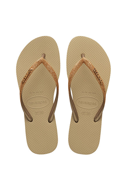 Slim Glitter II Gold Kadın Plaj Terliği