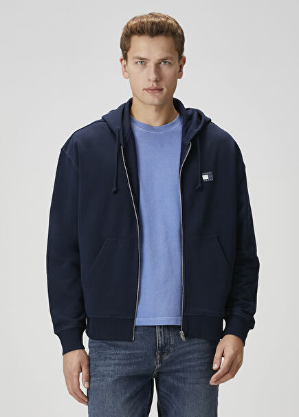 Mavi Kapüşonlu Sweatshirt