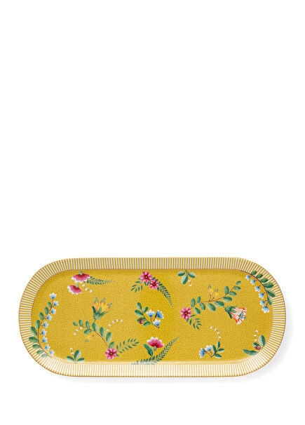 La Majorelle Sarı Oval Porselen Kek Servis Tabağı