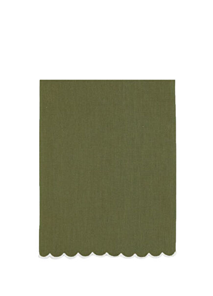 Bole Linen Yeşil Keten Masa Örtüsü 150 x 250 cm