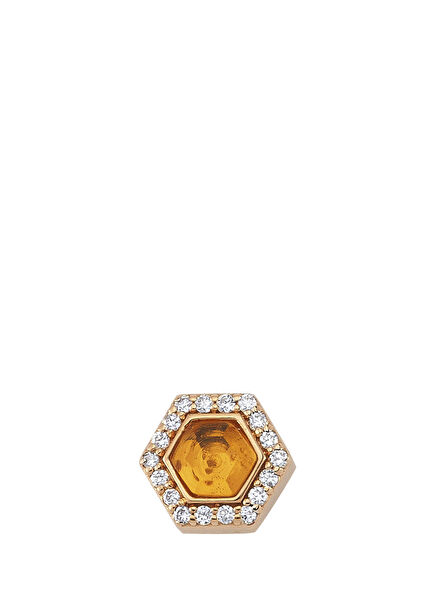 Queen Bee Citrine Diamond Women's Gold Earrings