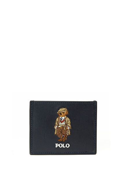 Navy Blue Men's Leather Card Holder