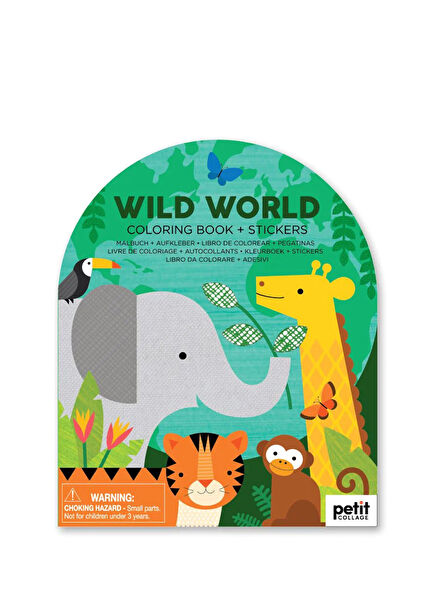 Wild World Sticker Coloring Book