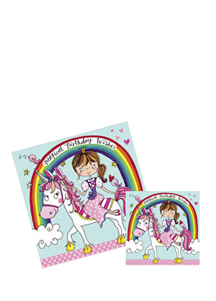Princess & Unicorn Puzzle Writing Card