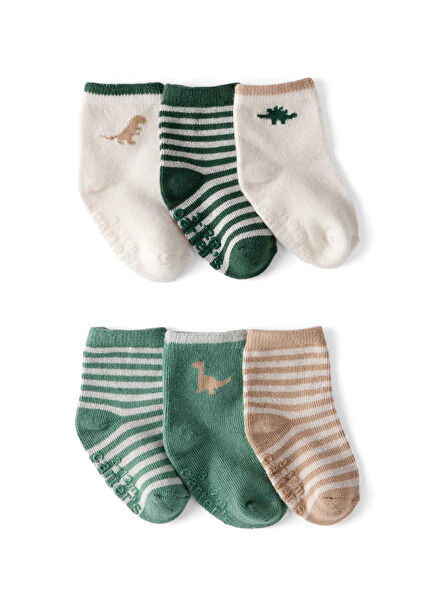 Patterned Baby Boy 6-Piece Socks Set